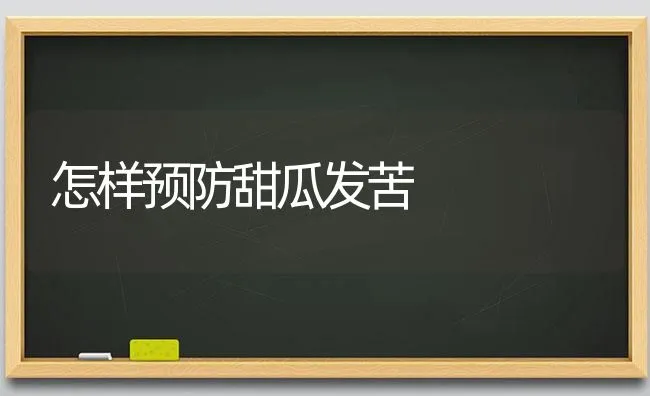 怎样预防甜瓜发苦