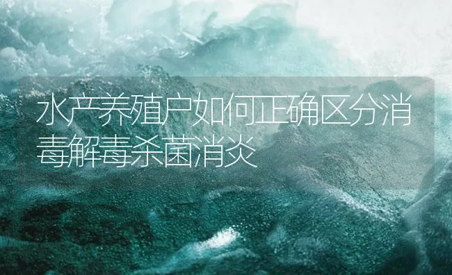 水产养殖户如何正确区分消毒解毒杀菌消炎