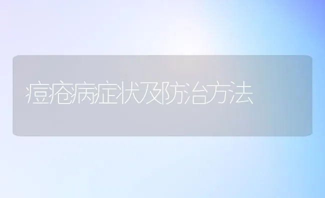 痘疮病症状及防治方法