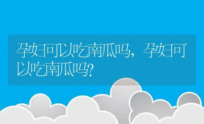 孕妇可以吃南瓜吗,孕妇可以吃南瓜吗？